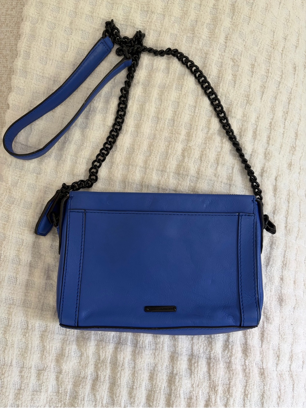 Rebecca Minkoff CrossBody Bag Cobalt Blue Black Chain